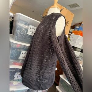 Black Cold Shoulder Sweater